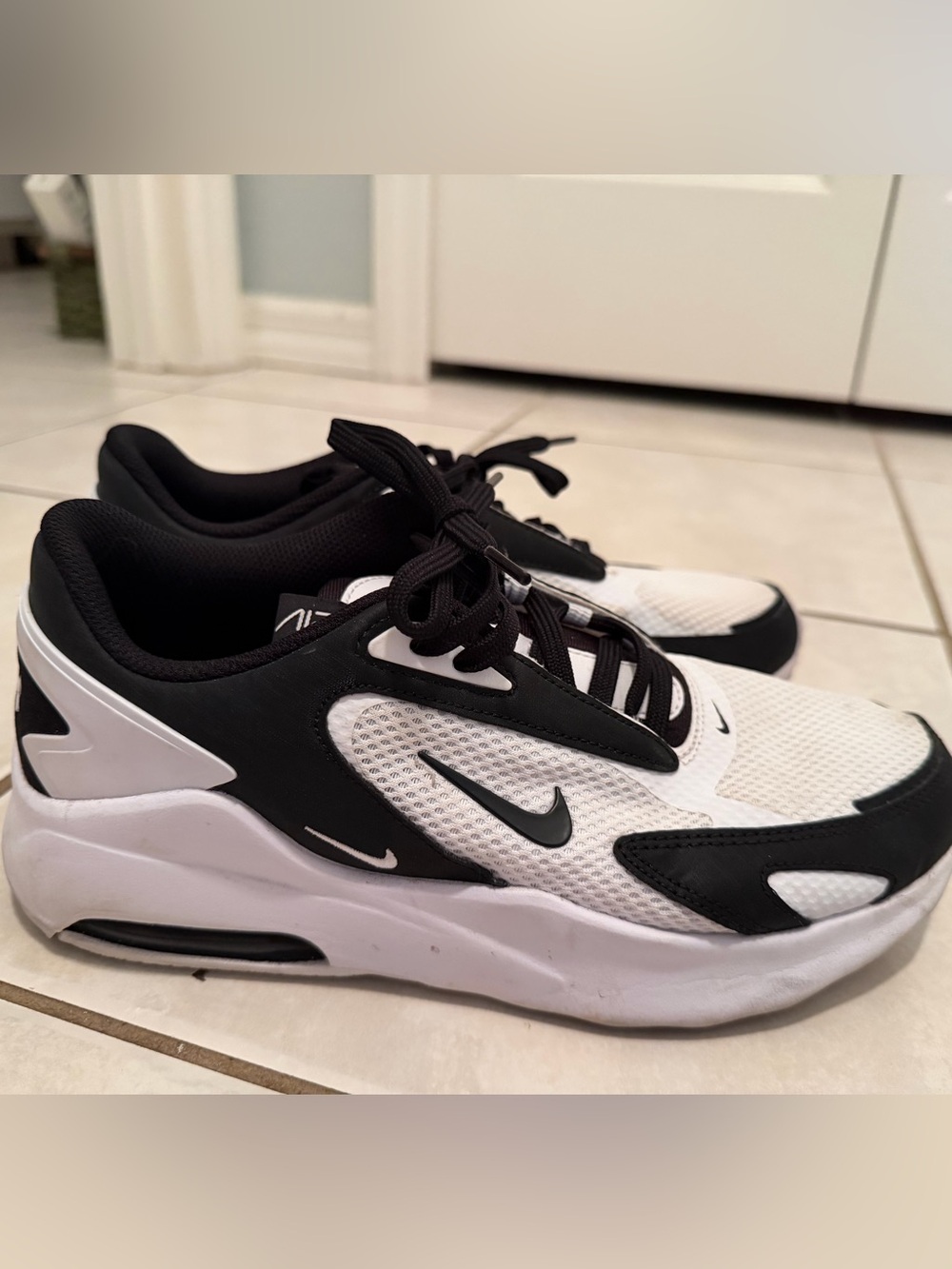 Nike Black and White Mesh Air Max Sneakers